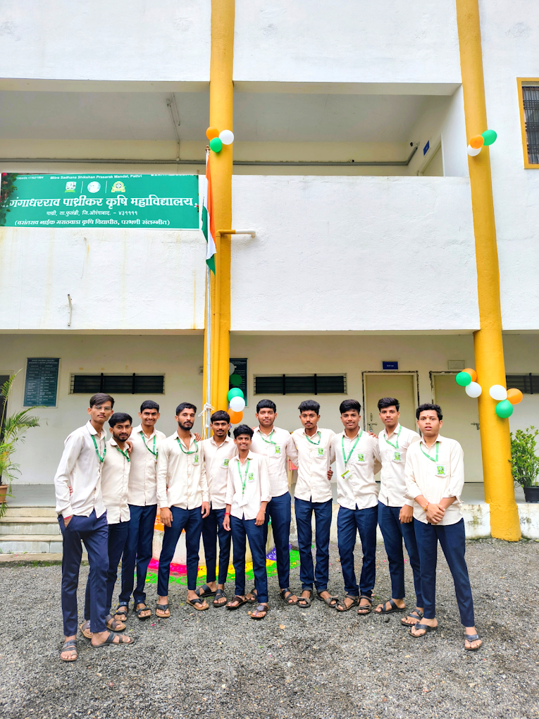 Students at college flag hoisting ceremony